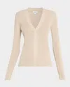 Reiss Lula Metallic Craft-stitch Rib-knit Top In Neutral