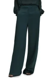 Reiss Lula Satin Wide Leg Trouser In Green