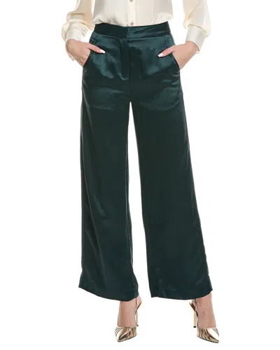 Reiss Lula Satin Wide Leg Trouser In Green