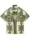 Reiss Lulu-ss Palm Print Cuban In Green