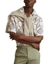 Reiss Silver Lumia Relaxed Chain Print Cuban Collar Shirt In White