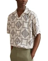 Reiss Silver Lumia Relaxed Chain Print Cuban Collar Shirt In Silver