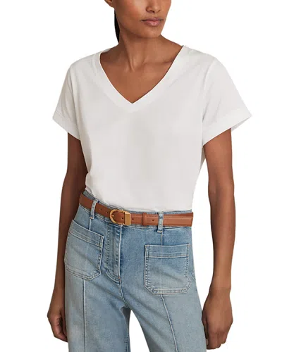 Reiss Luna V Neck Tee In White