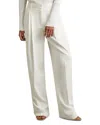 Reiss Cream Lydia Petite Double Pleat Wide Leg Tux Trousers In Cream