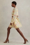 Reiss Lyla Buttercup Printed Flippy Skirt In Pink/yellow