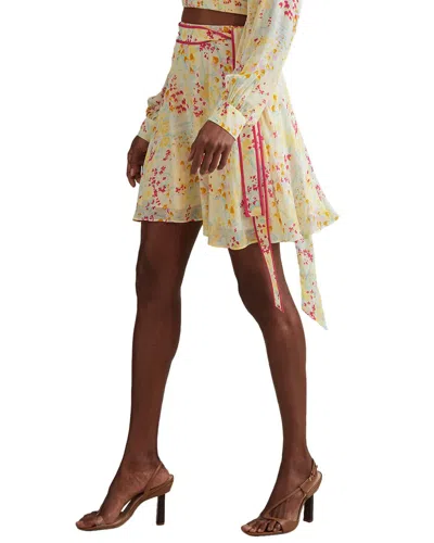 REISS REISS LYLA BUTTERCUP PRINTED FLIPPY SKIRT