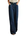 Reiss Dark Blue Petite Lightweight Viscose Blend Relaxed Jeans In Dark Blue