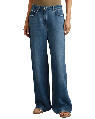 Reiss Lyle Wide Leg Jean In Blue