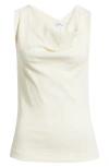 Reiss Ivory Cotton-blend Cowl-neck Sleeveless Top In White