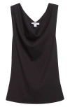 Reiss Lyra Cowl Neck Stretch Cotton Tank In Purple