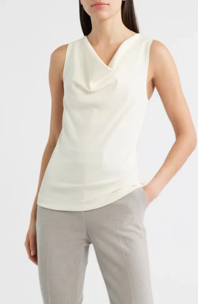 Reiss Lyra Cowl Neck Stretch Cotton Tank In White