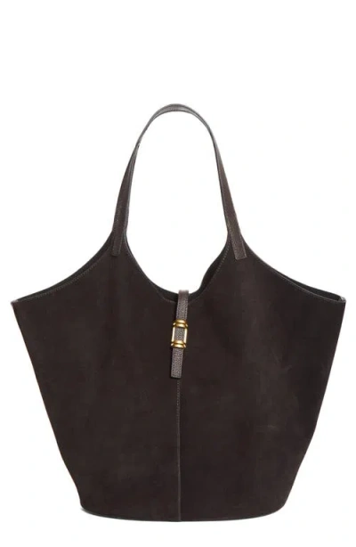 Reiss Lyra Leather & Suede Tote In Brown