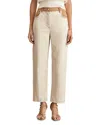 Reiss Womens Maddie Colour-block Straight-leg Denim Jeans Ecru In Ecru