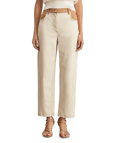 REISS MADDIE TWISTED SEAM JEANS IN ECRU