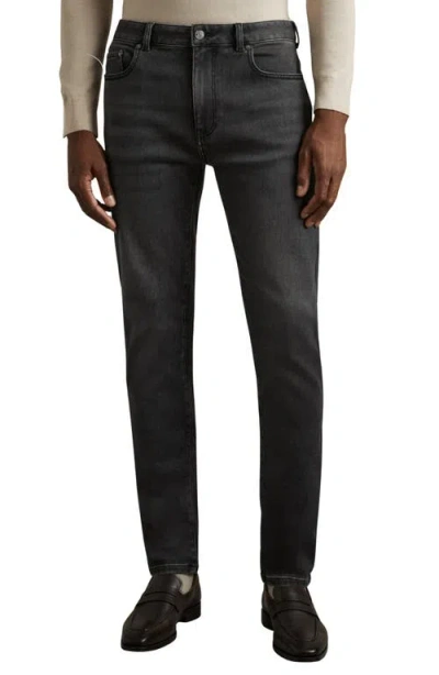 Reiss Maddison Slim Straight Leg Jeans In Black