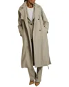 Reiss Neutral Wool-blend Double-breasted Trench Coat In Gray