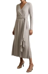 Reiss Madeline Maxi Wrap Dress In Gray