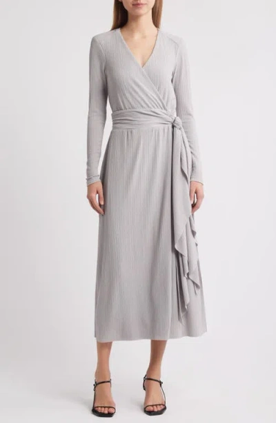 Reiss Madeline Maxi Wrap Dress In Grey
