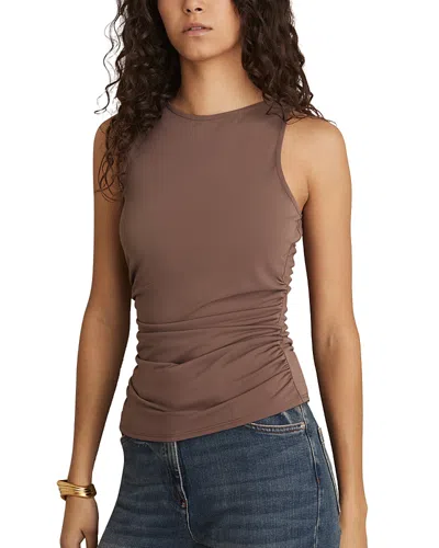 Reiss Madelynne Ruched Jersey Top In Mink