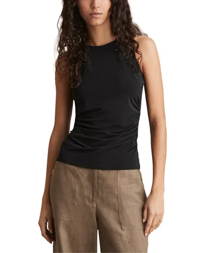 Reiss Madelynne Ruched Side Jersey Top In Black