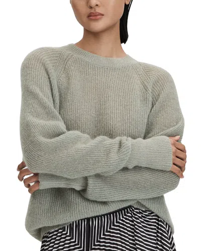 Reiss Mae Wool & Mohair-blend Oversized Sweater In Green