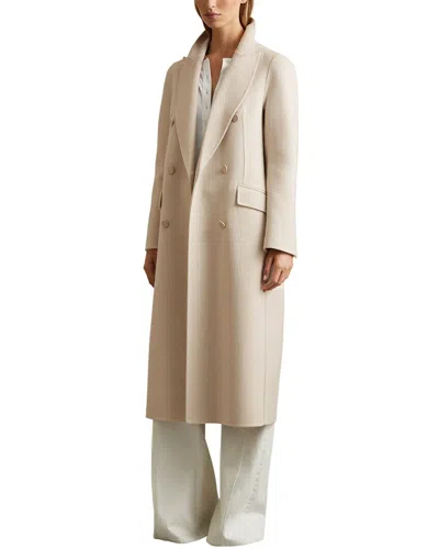 Reiss Maeve Double-bersted Blindseam Wool-blend Coat In Neutral