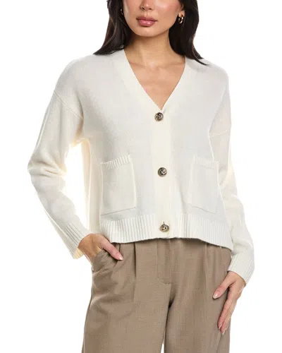 Reiss Maeve Wool Cropped Cardigan In White