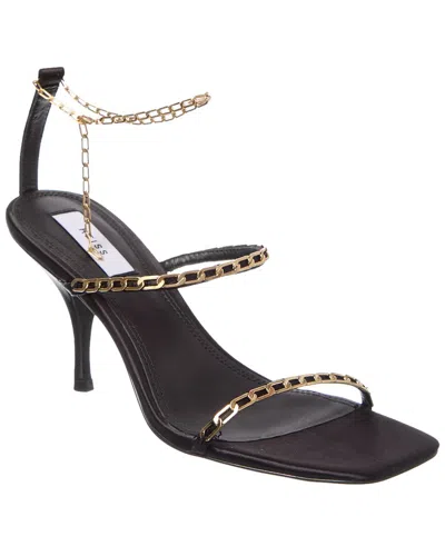 Reiss Magda Chain Satin Sandal In Black
