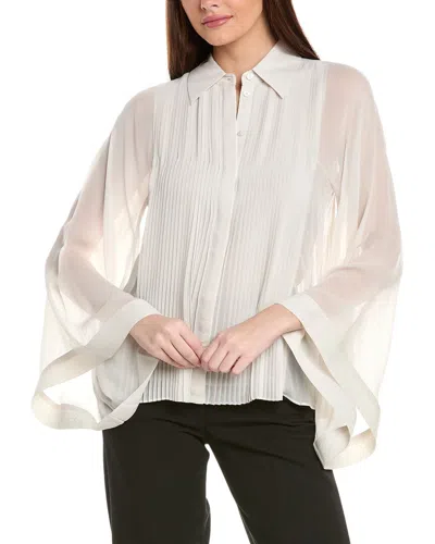 Reiss Magda Pleat Detail Blouse In Beige