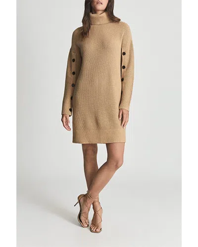 Reiss Maggie Wool-blend Mini Dress In Brown