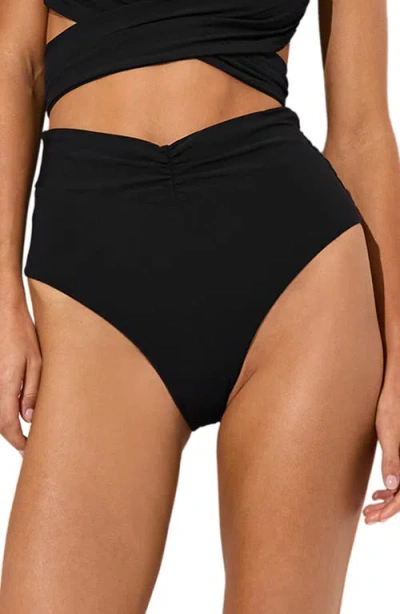 Reiss Maisie High Waist Bikini Bottoms In Black