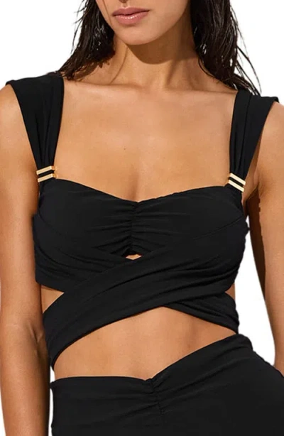 Reiss Maisie Strappy Bikini Top In Black