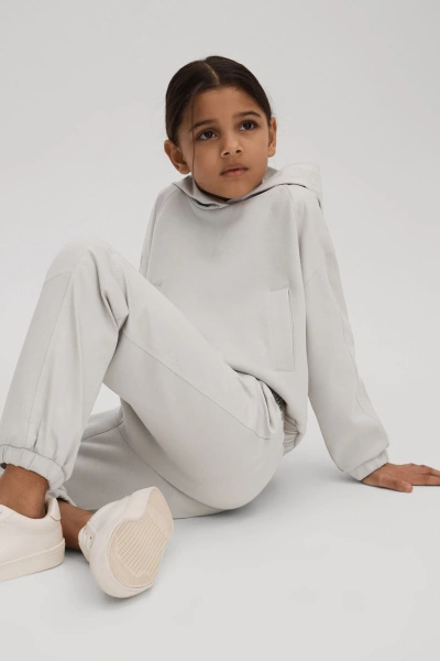 Reiss Kids' Maja - Grey Junior Hybrid Jersey Jogging Bottoms, Age 6-7 Years
