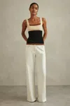 Reiss Nude/black Maki Colourblock Square Neck Vest In Nude/black