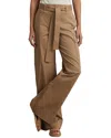 Reiss Camel Cotton Blend Wide Leg Cargo Trousers In Brown