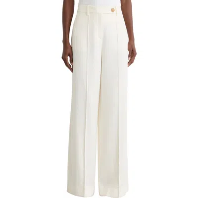 Reiss Malin High Waist Wide Leg Pants In White