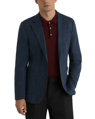 Reiss Manci Notch Herring Formal Jacket In Blue