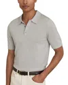 Reiss Manor Half Button Merino Wool Polo Shirt In Iced Blue