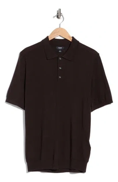 Reiss Manor Merino Wool Polo In Brown