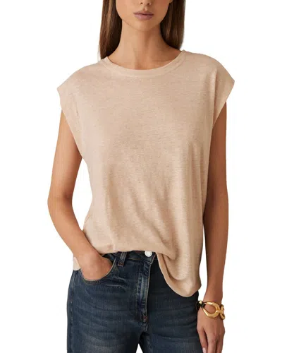 Reiss Mara Sleeveless Linen T-shirt In Neutral