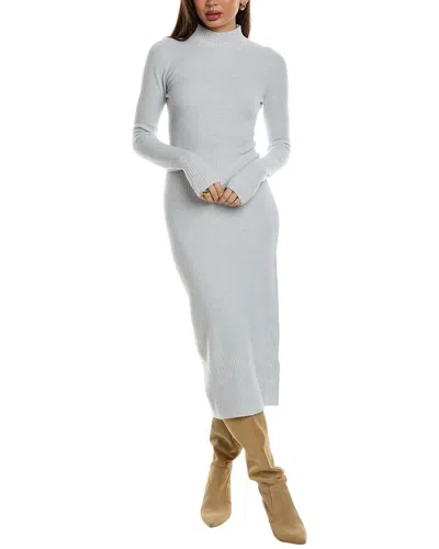 Reiss Mara Wool & Cashmere-blend Knitted Funnel Neck Dress In Gray
