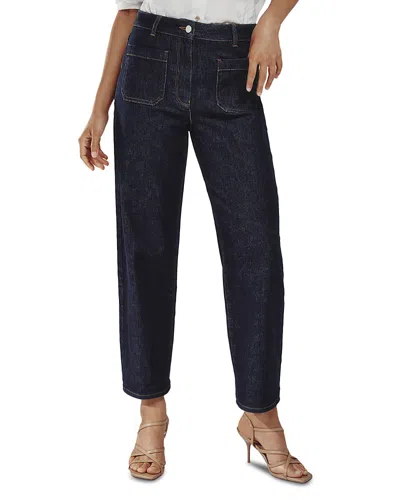 Reiss Marcie Straight Patch Pocket Jeans In Dark Blue