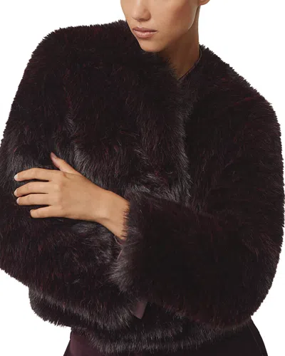 Reiss Marco Faux Fur Jacket In Brown