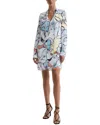 Reiss Multi Printed Shift Dress In Multi