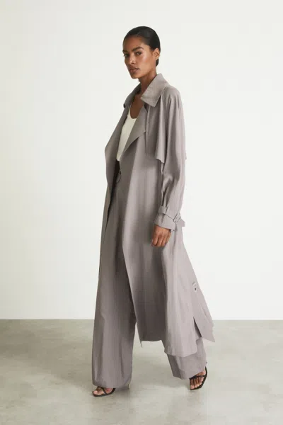 Reiss Margot - Atelier Belted Trench Coat, Us 2 In Grey