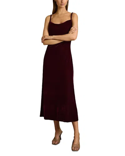 Reiss Margot Velvet Slip Dress In Burgundy