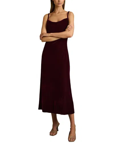 Reiss Margot Velvet Slip Dress In Burgundy