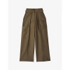 REISS MARIA PAPER-BAG WOVEN TROUSERS