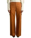 Reiss Rust Wide-leg Combat Trousers With Cotton In Orange