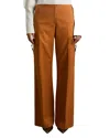 Reiss Womens Rust Mariane Wide-leg Combat Cotton-blend Trousers In Rust